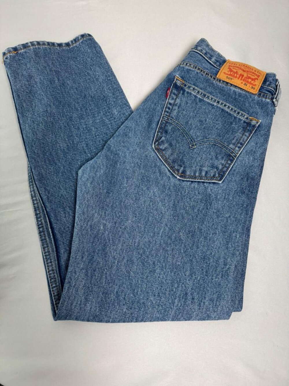 Levis 505 Jeans Medium Wash Denim Regular Fit Straight leg Mens 31X30